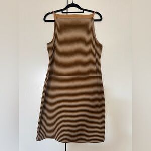 a new day Tan and Black Striped Mini Dress